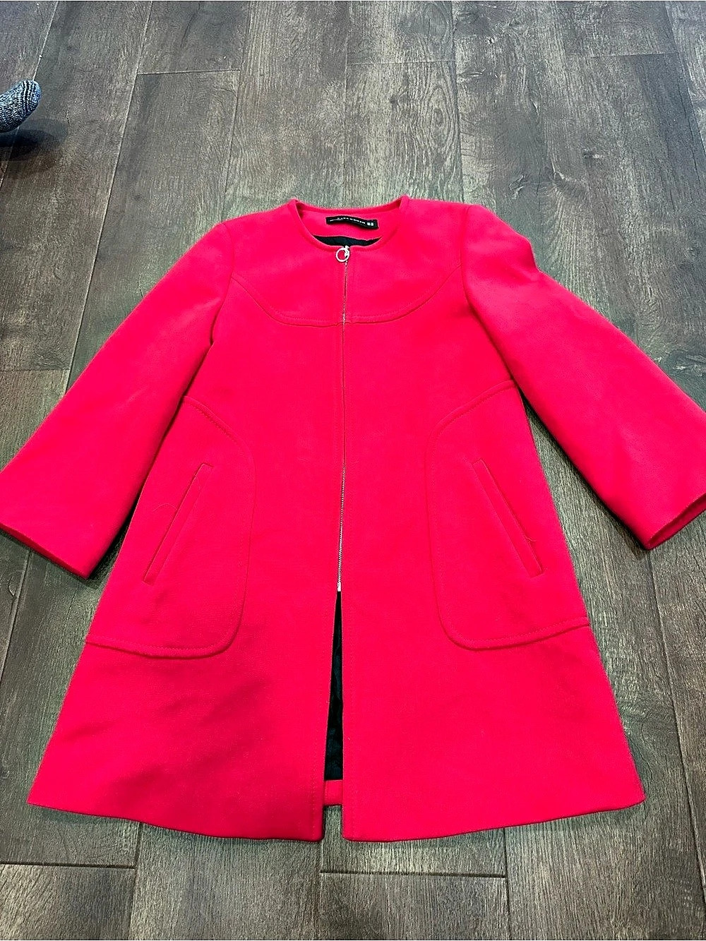Zara Zip Front Coat in Pink Size XS